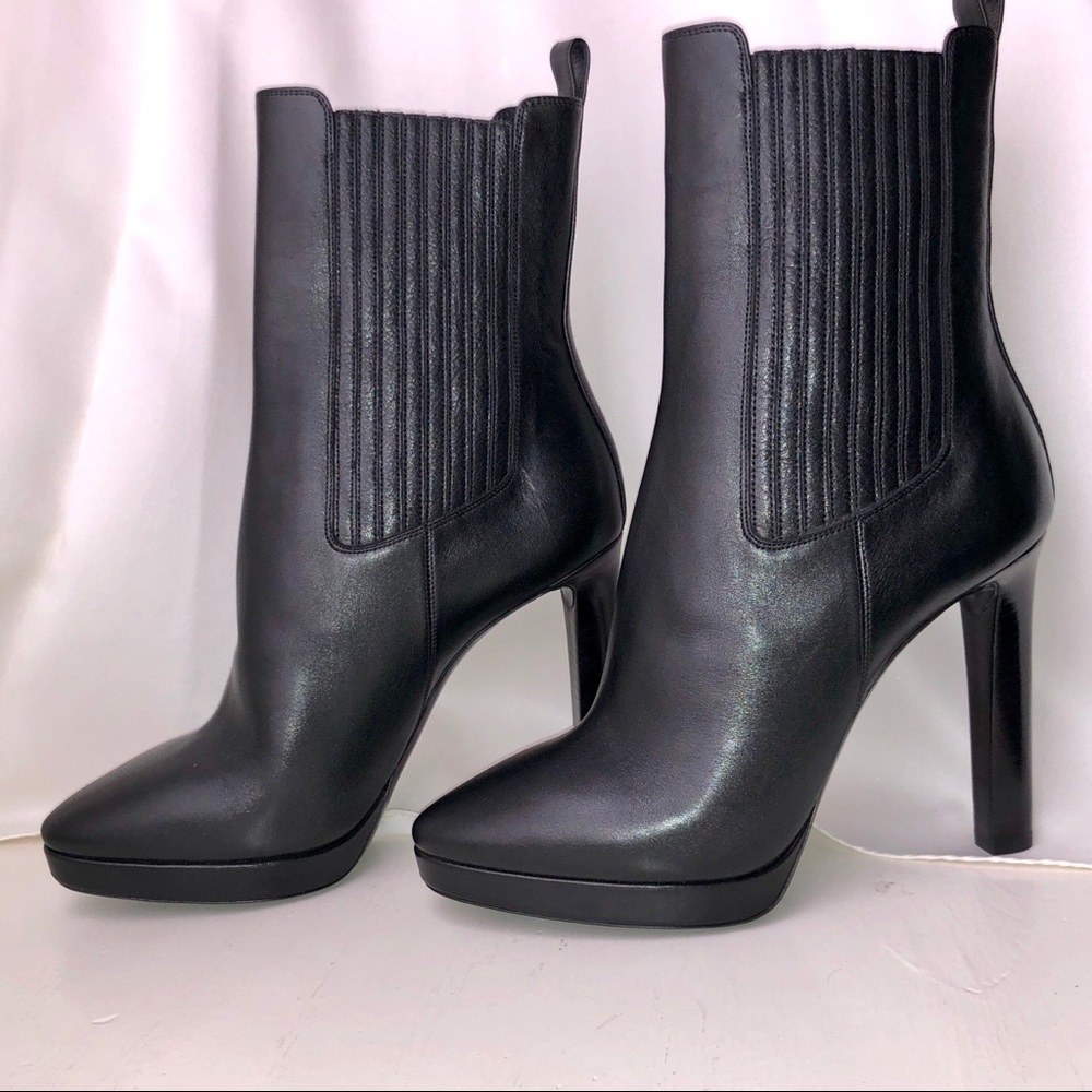 Hall Leather Platform Ankle Boots